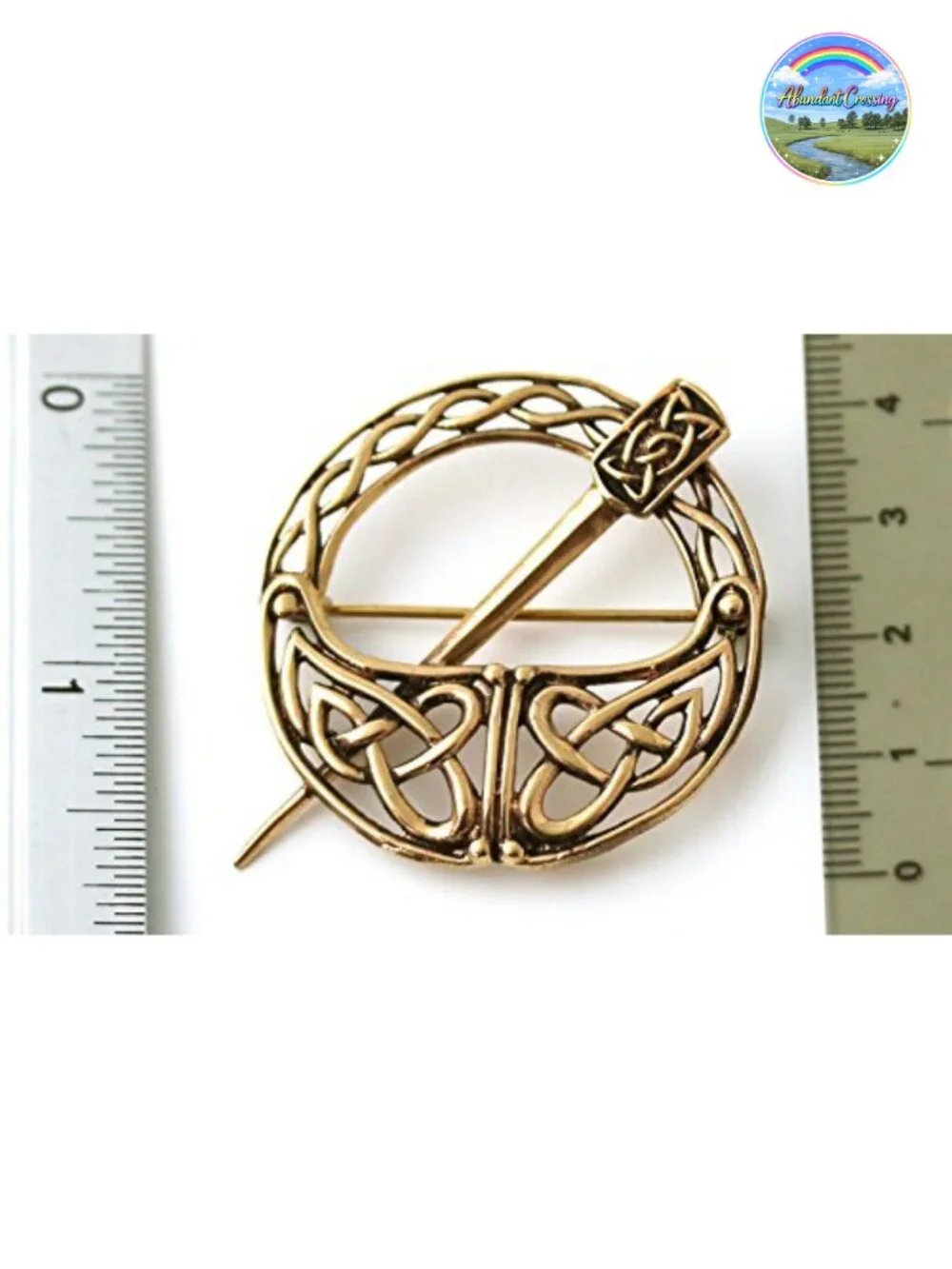 Celtic Knot Bronze Brooch Pin Filigree Celtic Cloak Shawl Scarf Fastener Jewelry